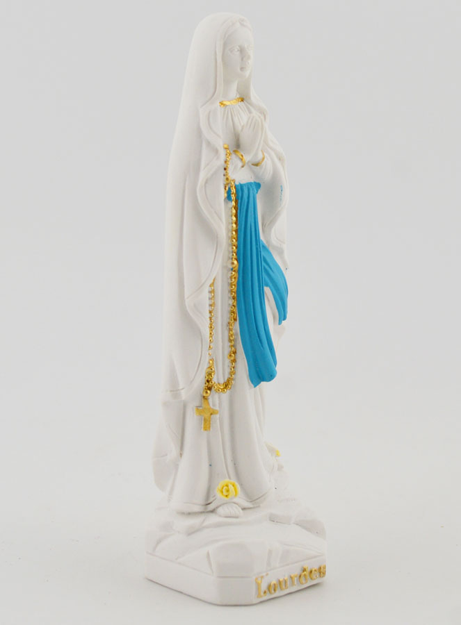 Statue Vierge Marie de Lourdes au Chapelet Or - 10 cm (pic 3)