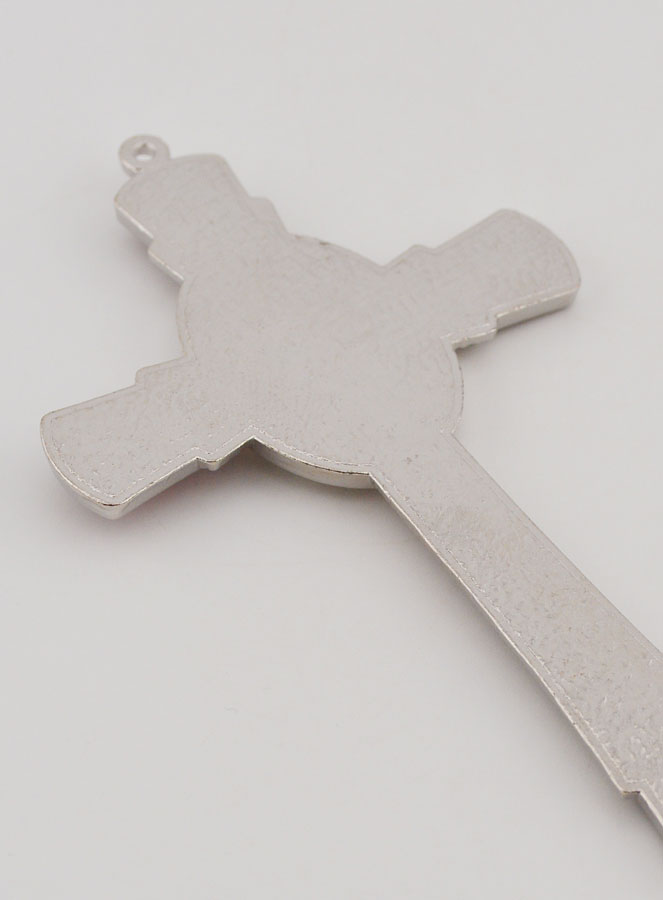 Croix de Lourdes Rouge 10 cm - Médaille des Apparitions (pic 4)