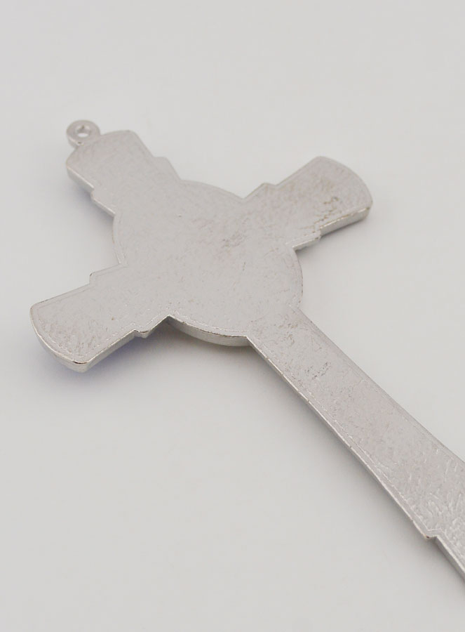 Croix de Lourdes Bleue 10 cm - Médaille des Apparitions (pic 4)