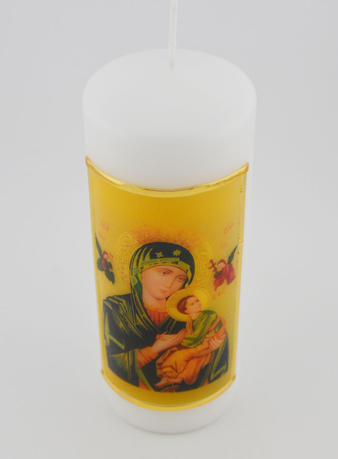 Cierge Religieux - Icône Notre Dame du Perpétuel Secours - 15 cm (pic 2)