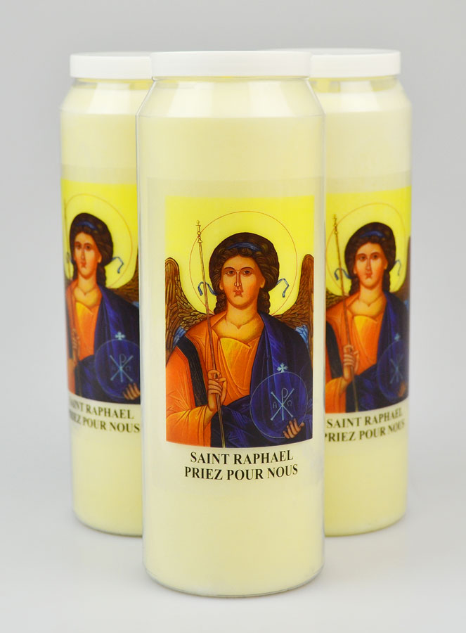 Lot de 3 Bougies de Neuvaine  Saint Raphaë lArchange (pic 1)