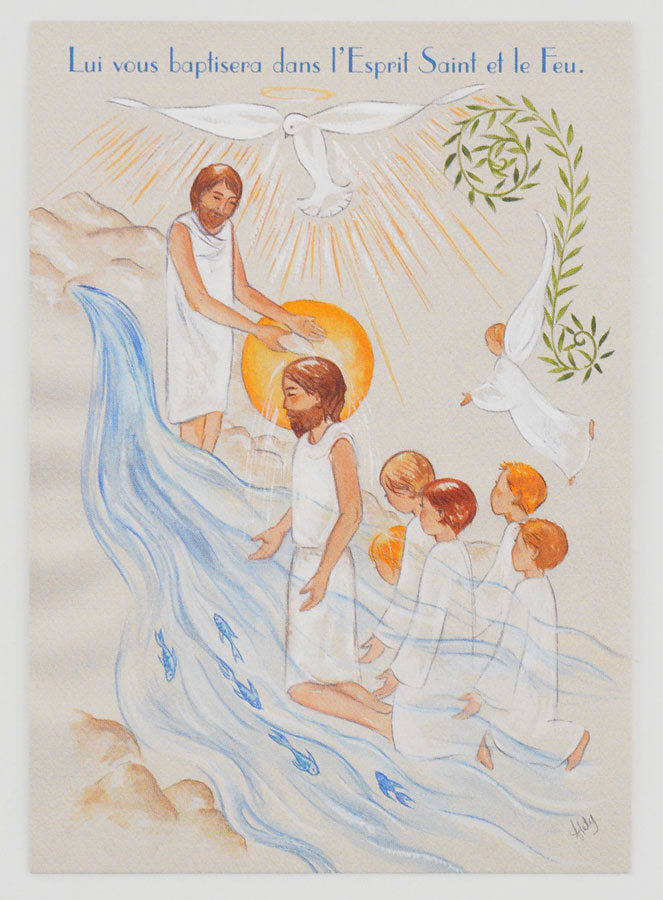 Carte de Baptême - Lui vous Baptisera dans l'Esprit Saint et le Feu (pic 1)