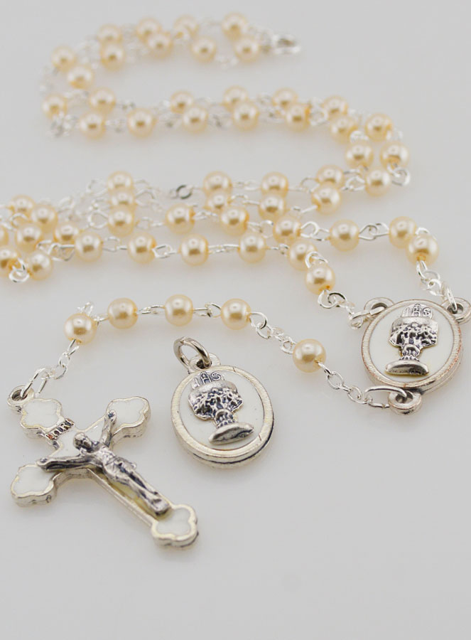 Chapelet de Première Communion en Argent + Médaille (pic 2)