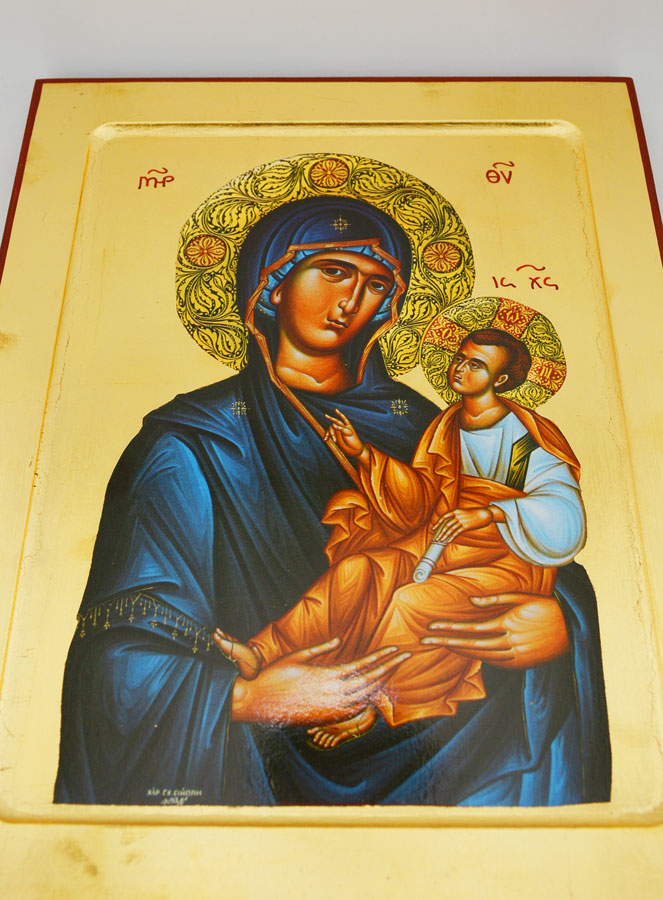 Icône Religieuse Byzantine Vierge de Tendresse - 30 cm (pic 2)
