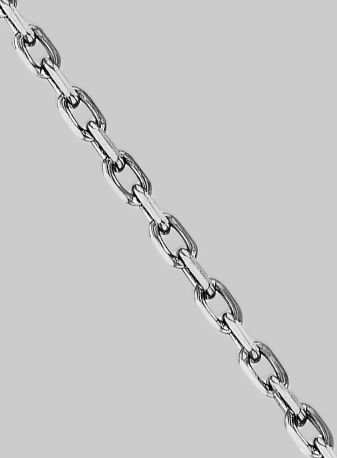 Chaîne Argent Rhodié 45cm - Maille Forçat 1,30mm (pic 2)