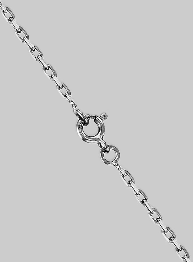 Chaîne Argent Rhodié 45cm - Maille Forçat 1,30mm (pic 3)
