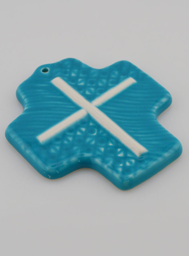 Croix en Céramique Bleue (pic 3)