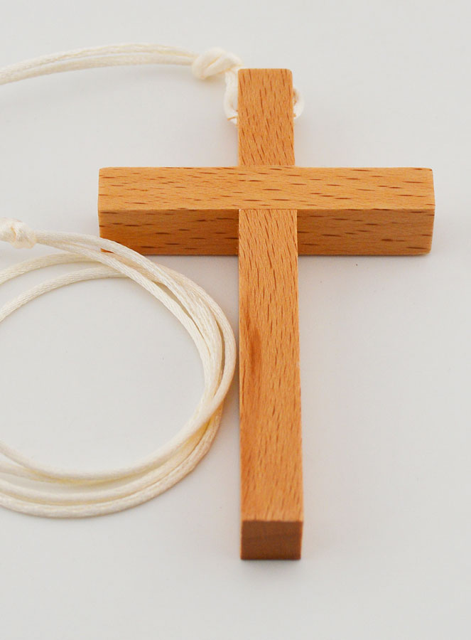 Croix d'aube de Communion sur cordon (pic 2)