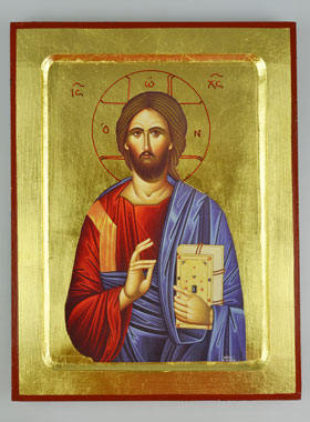 Icône du Christ Pantocrator sur Feuille d'Or (pic 1)