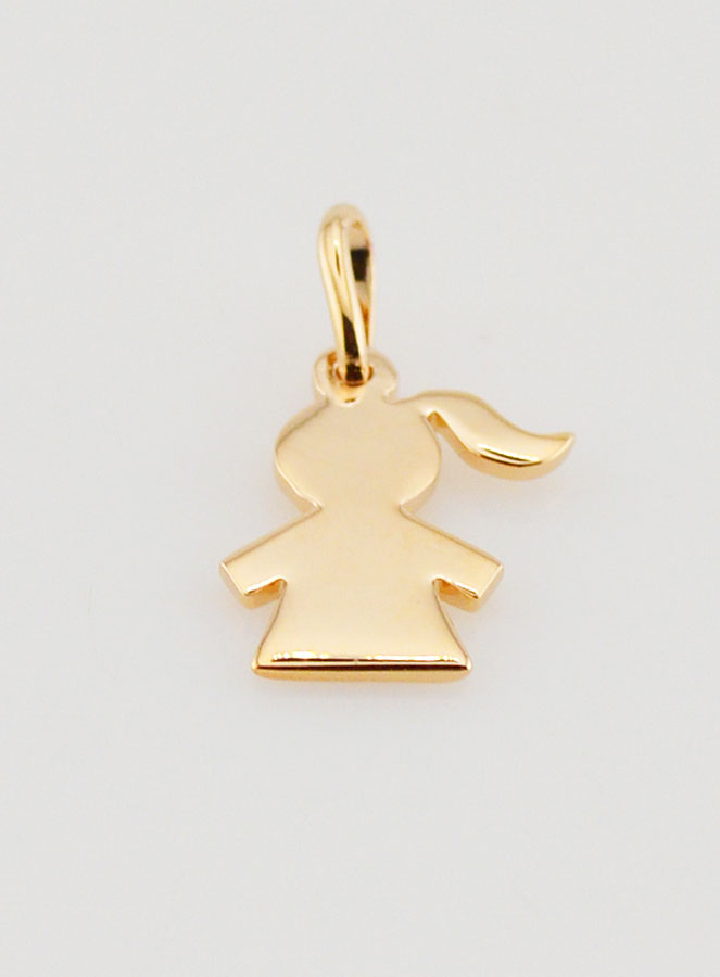 Pendentif Fille en Plaqué Or 18 Carats (pic 2)