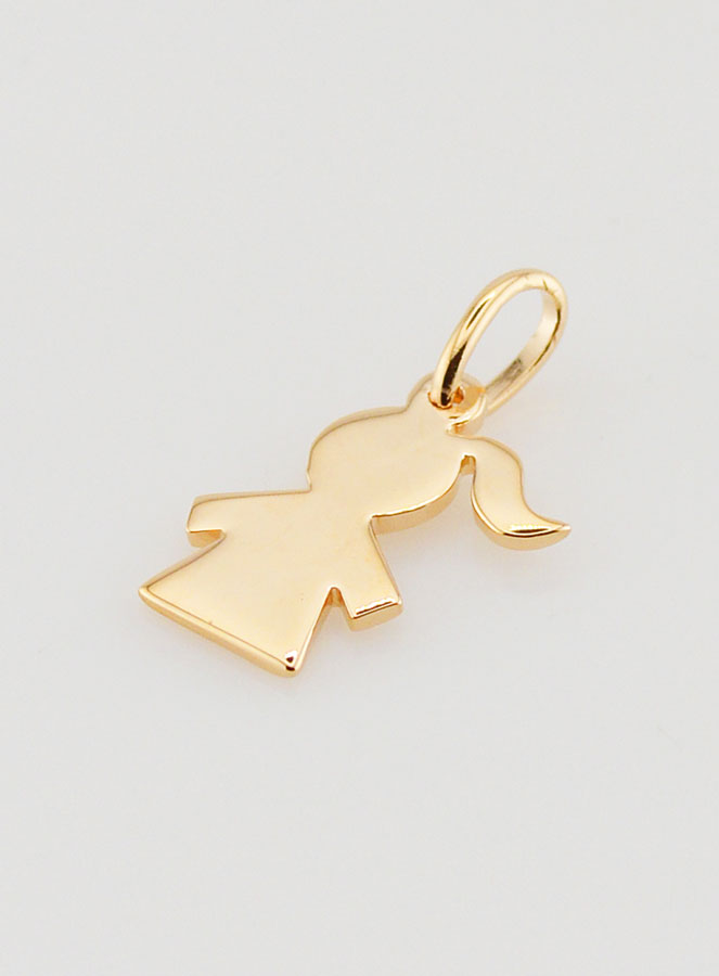 Pendentif Fille en Plaqué Or 18 Carats (pic 4)