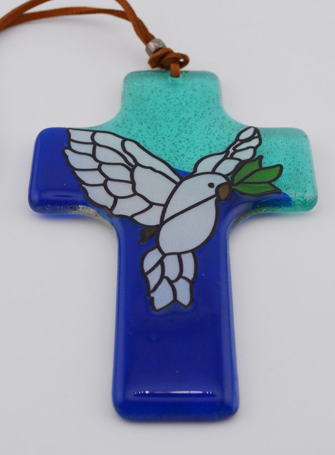 Croix en Verre - Esprit Saint - Colombe de la Paix (pic 2)