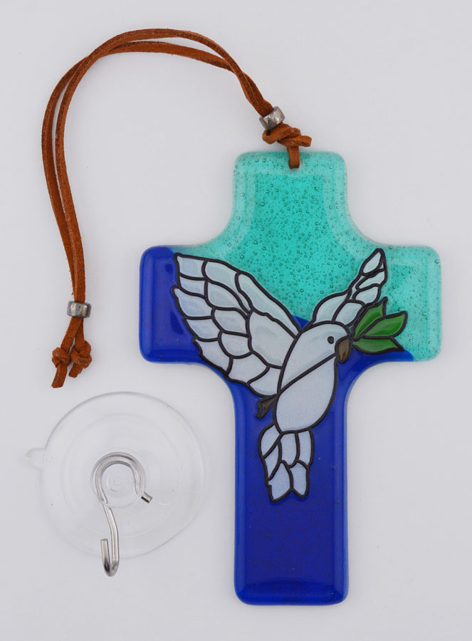 Croix en Verre - Esprit Saint - Colombe de la Paix (pic 3)