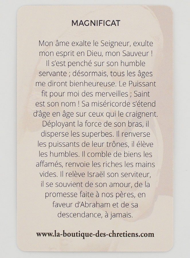 Carte de Prière - Prière du Magnificat (pic 2)