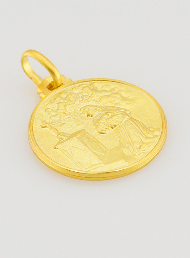 Médaille de Baptême Sainte Rita en Plaqué Or (pic 3)