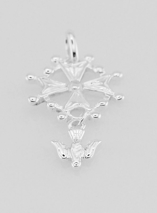 Pendentif Croix de Baptême Esprit Saint en Argent Massif (pic 2)