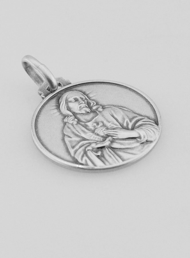 Médaille de Baptême Sacré Coeur de Jésus en Argent - 18mm (pic 3)