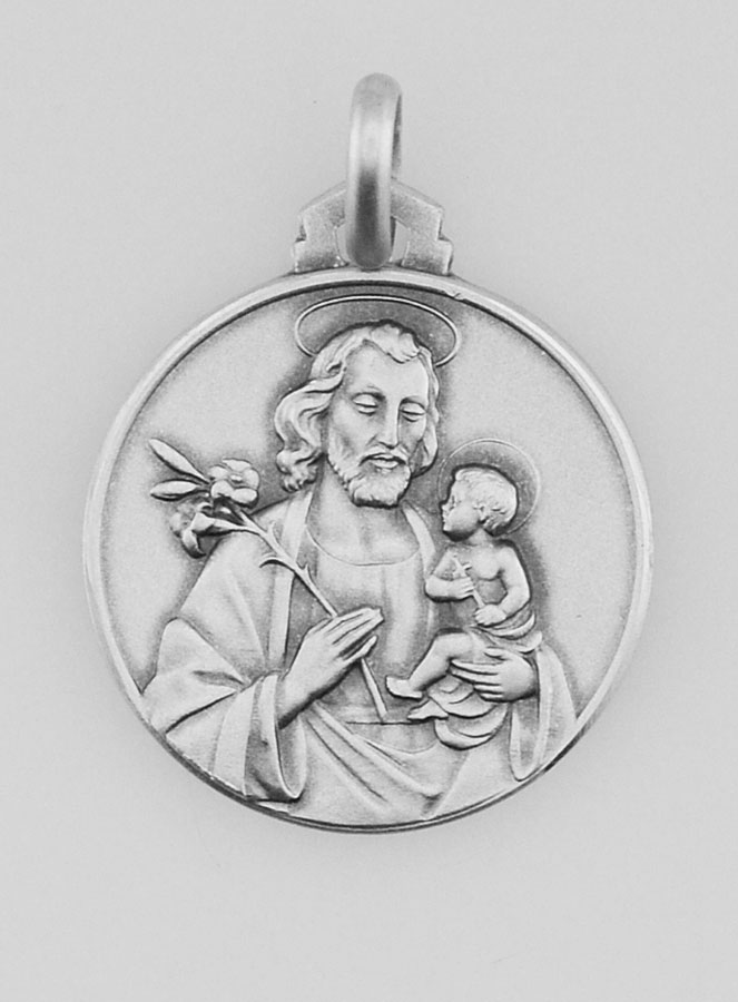 Médaille de Baptême Saint Joseph en Argent Massif (pic 1)