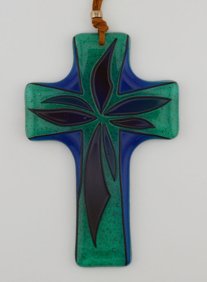 Cadeau de Baptême - Croix en Verre Artisanale (pic 1)