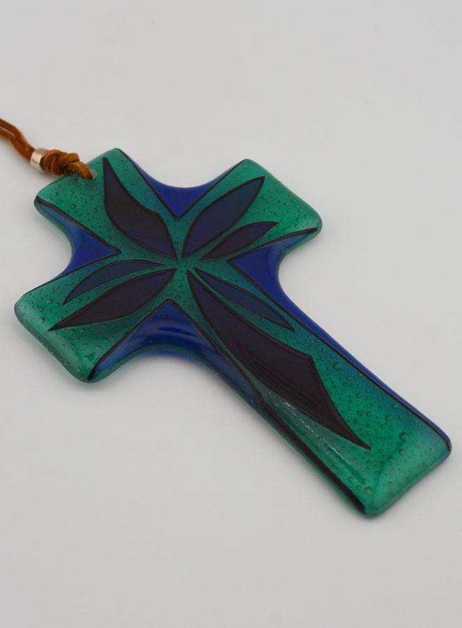 Cadeau de Baptême - Croix en Verre Artisanale (pic 3)