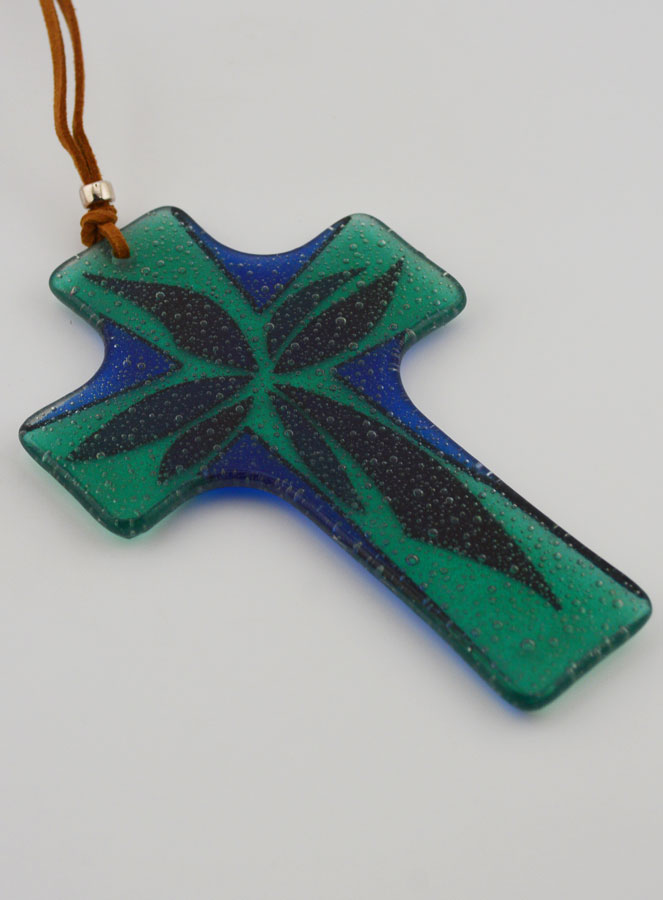 Cadeau de Baptême - Croix en Verre Artisanale (pic 4)