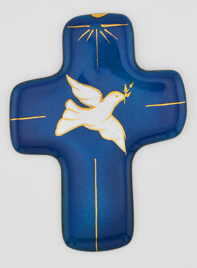 Croix Esprit Saint en Emaux du Liban - Cadeau de Baptême (pic 1)