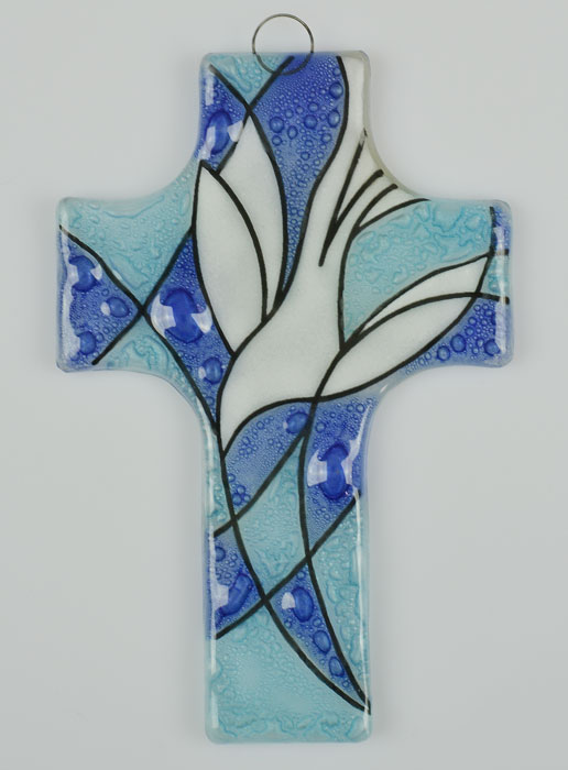 Croix Colombe de l'Esprit Saint en Verre (pic 1)