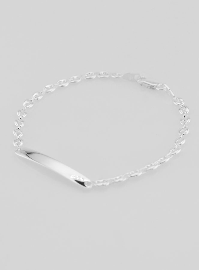 Gourmette de Baptême en Argent - Maille Grain de Café 4mm (pic 3)