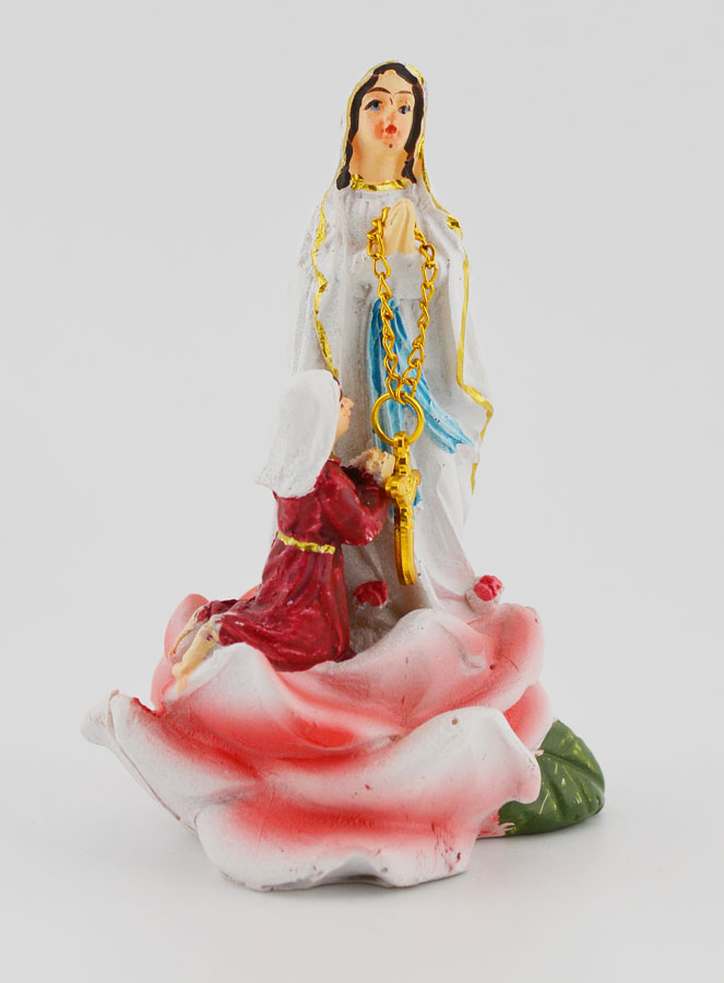 Statue Notre Dame de Lourdes et Ste Bernadette - 9 cm (pic 3)