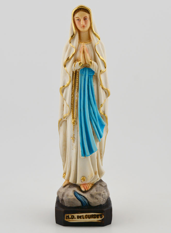 Statuede  Notre Dame de Lourdes Polychromée sur Socle  - 15 cm (pic 1)