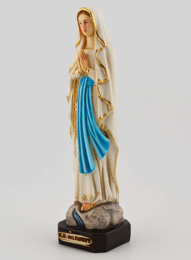 Statuede  Notre Dame de Lourdes Polychromée sur Socle  - 15 cm (pic 2)