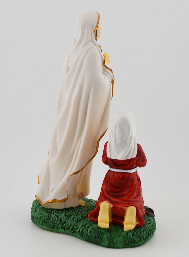 Statue Notre Dame de Lourdes et Ste Bernadette - 18 cm (pic 4)