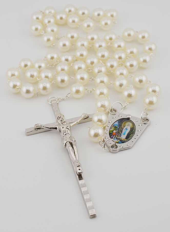 Grand Chapelet en Perles de Nacre - 80 cm (pic 2)