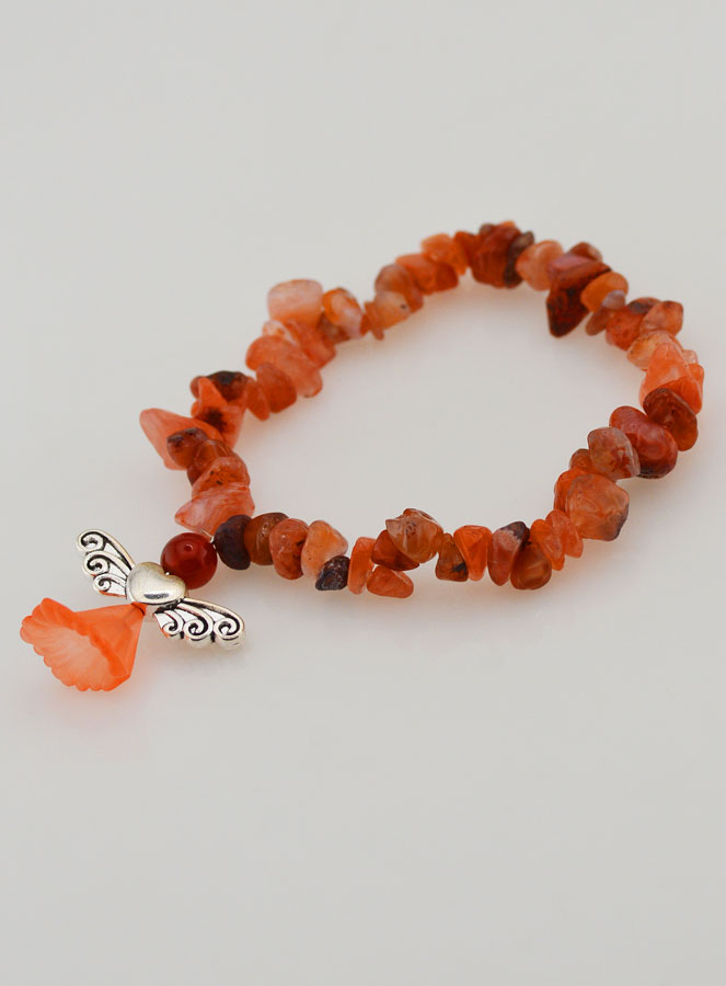 Bracelet Religieux Ange Protecteur - Pierre Corail (pic 4)
