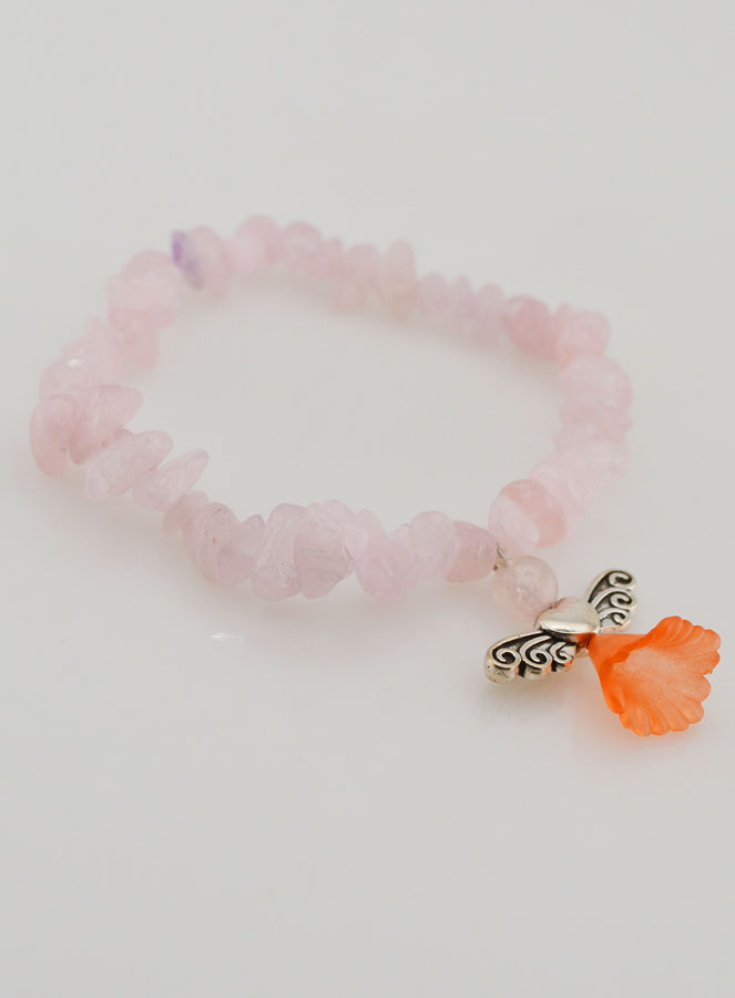 Bracelet Religieux Ange Protecteur - Pierre Quartz Rose (pic 3)