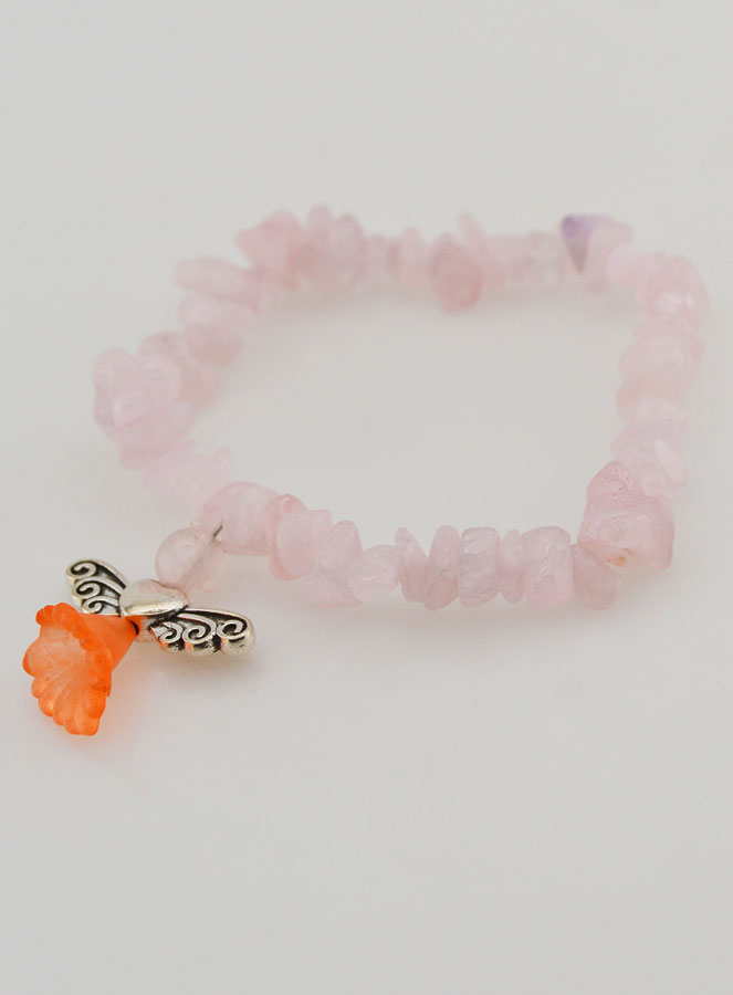 Bracelet Religieux Ange Protecteur - Pierre Quartz Rose (pic 4)
