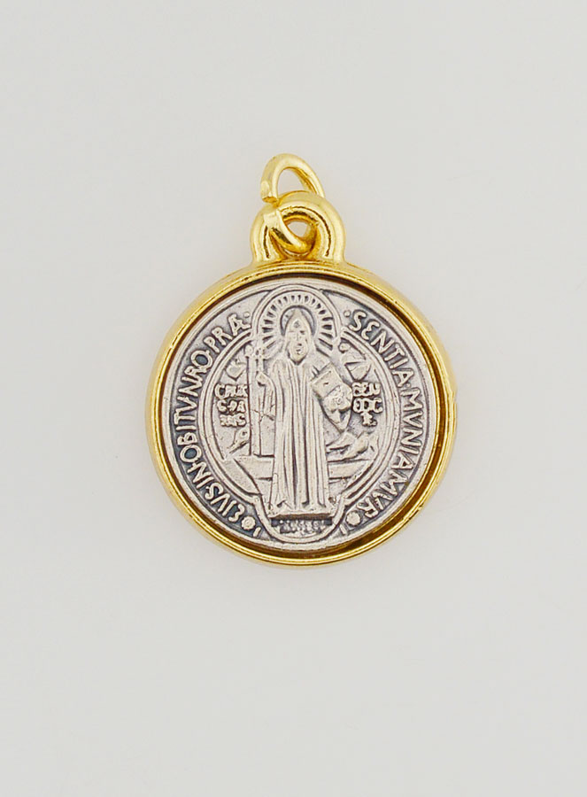Médaille de Saint Benoît Dorée - 20 mm (pic 4)
