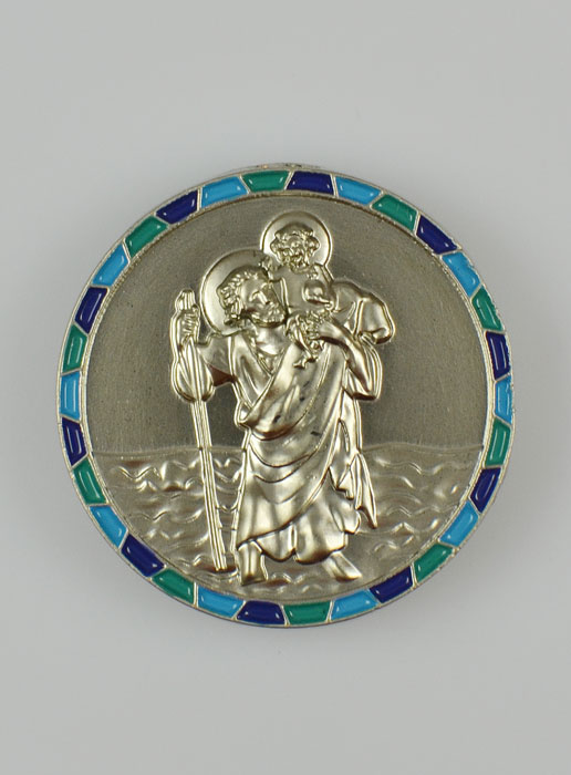 Plaque Auto Saint Christophe Argent et Email (pic 2)