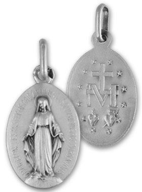 Médaille Miraculeuse en Argent Massif 925/1000 (pic 1)