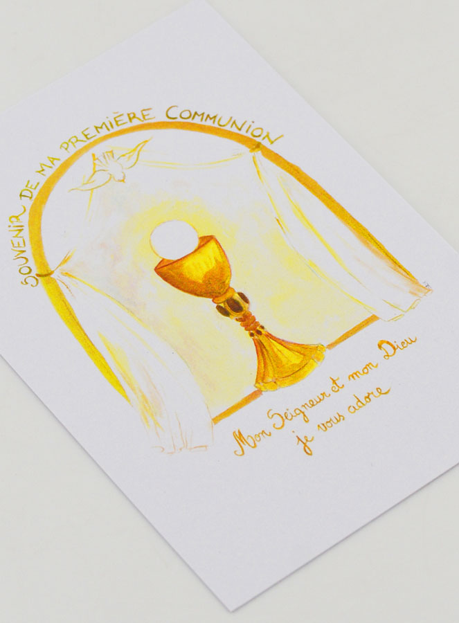 Carte Souvenir de ma Première Communion - Or (pic 3)
