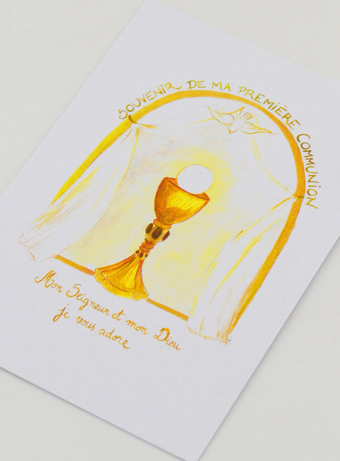 Carte Souvenir de ma Première Communion - Or (pic 4)