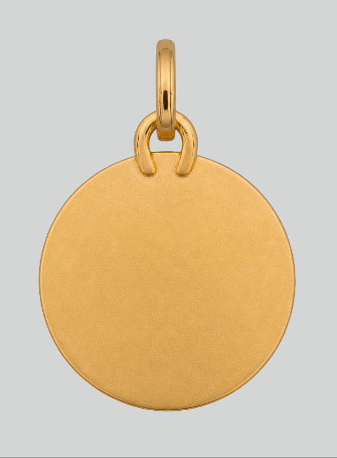 Médaille de Baptême Ange-Gardien Ronde Diamantée en Or (pic 3)