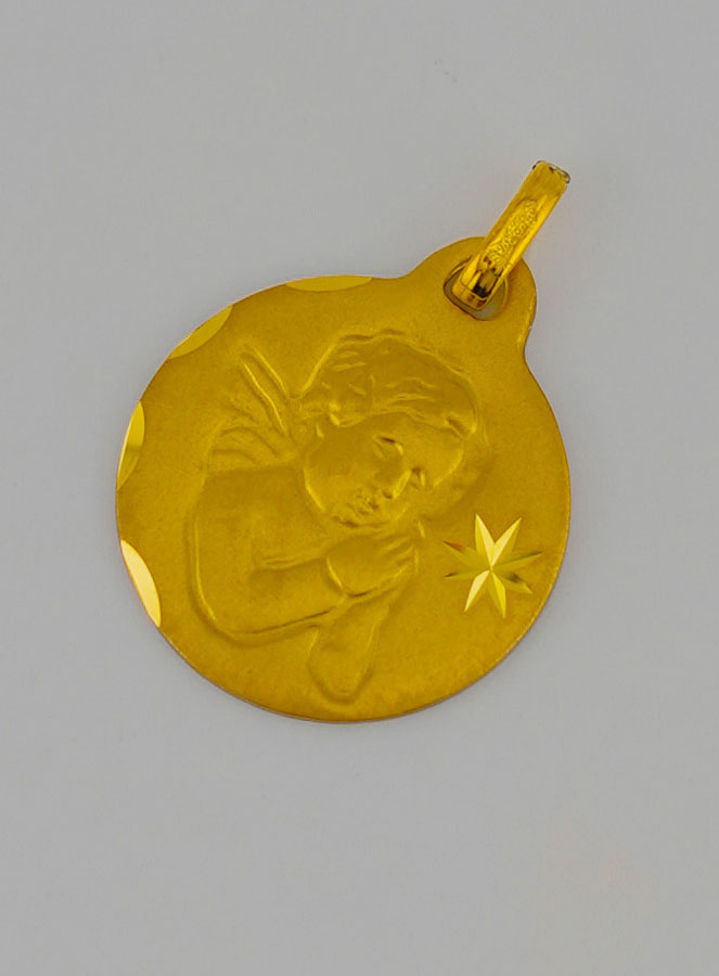 Médaille Ange-Gardien Protecteur en Prière en Or (pic 3)