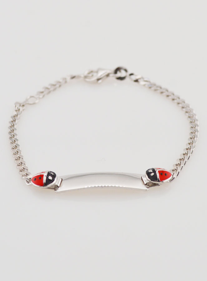 Gourmette de Baptême en Argent à Graver - 2 Coccinelles (pic 3)
