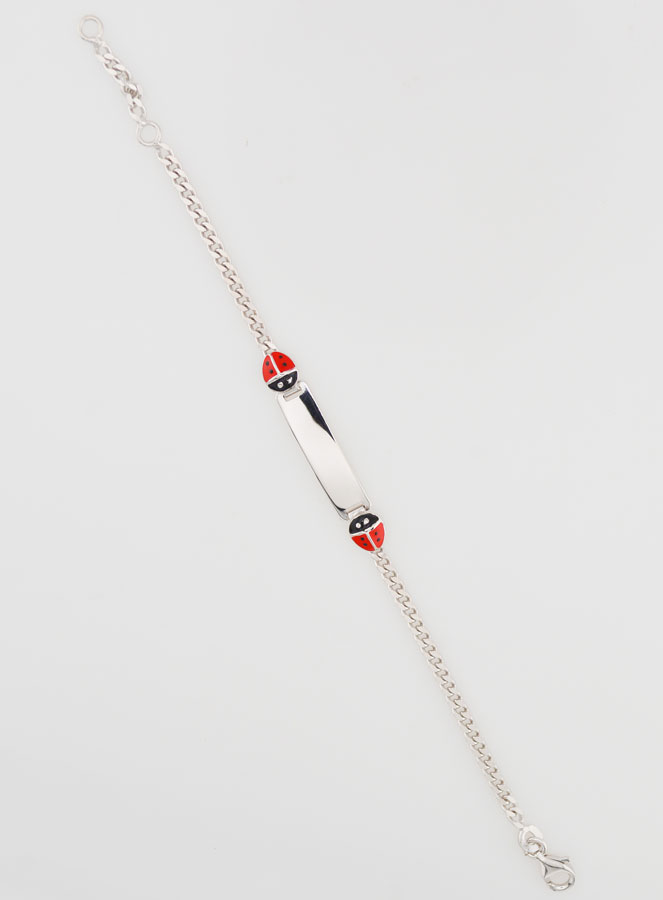 Gourmette de Baptême en Argent à Graver - 2 Coccinelles (pic 4)