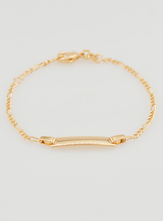 Bracelet de Baptême Bébé à Graver en Plaqué Or 18k - Maille Cheval (pic 2)