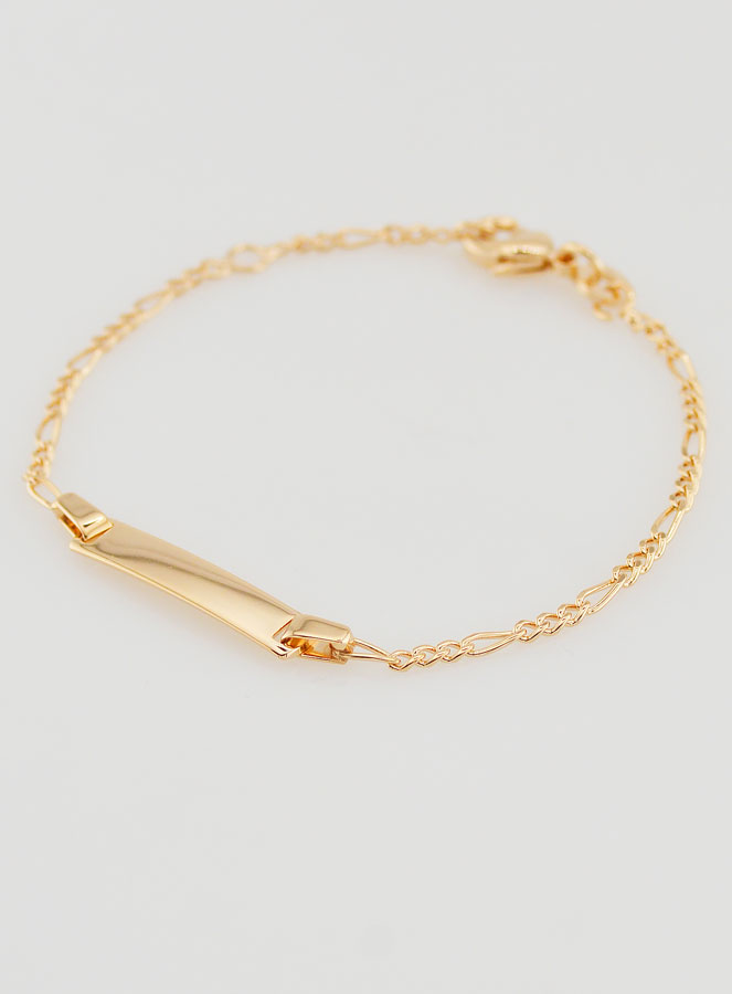 Bracelet de Baptême Bébé à Graver en Plaqué Or 18k - Maille Cheval (pic 3)