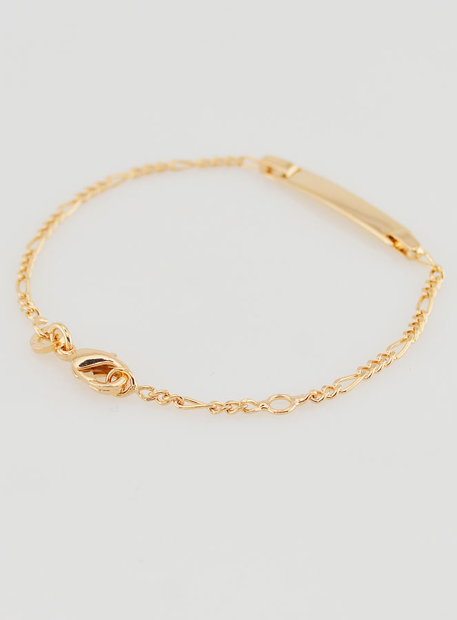 Bracelet de Baptême Bébé à Graver en Plaqué Or 18k - Maille Cheval (pic 4)