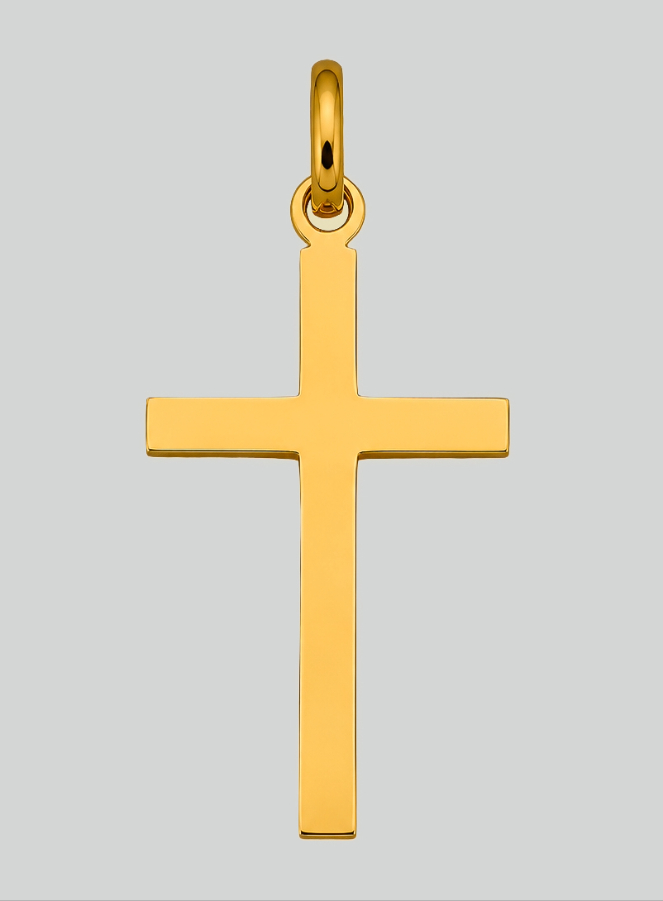 Croix de Baptême en Or Jaune Massif (pic 3)