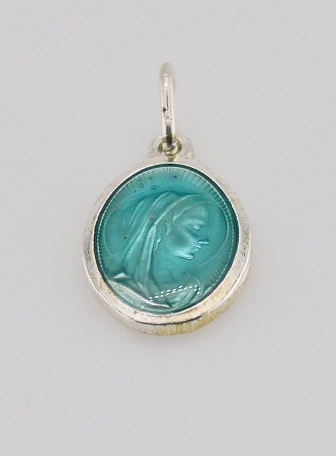Médaille Profil Vierge Marie Argentée - 15mm (pic 2)